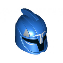 Minifigure, Headgear Helmet SW Senate Commando Captain with Black Markings and White Angled Lines Pattern: {ярко син}