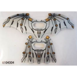 Plastic Wings with Space Batman Pattern, Sheet of 2, Opened and Collapsed Wings: {прозрачен}