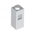 Brick, Modified 1 x 1 x 2 with Square Hole: {бял}