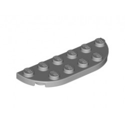 1/2 кръгла плочка 2X6: {умерено каменно сив}