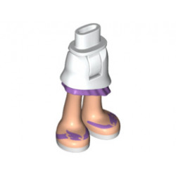 Mini Doll Friends Hips and Asymmetric Layered Skirt, Medium Lavender Ruffle, Light Nougat Legs and Dark Purple Sandals Pattern: {бял}