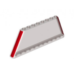 Windscreen 1 x 12 x 4 Tapered with Red Stripes on Ends Pattern: {прозрачно кафяв}