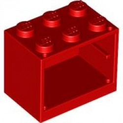 Container, Cupboard 2 x 3 x 2 - Solid Studs: {ярко червен}