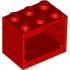 Container, Cupboard 2 x 3 x 2 - Solid Studs: {ярко червен}
