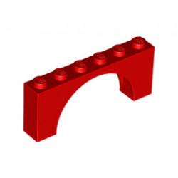Тухличка с вътрешна дъга 1X6X2 : {ярко червен}