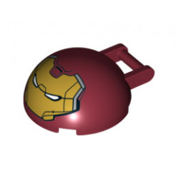 Windscreen 4 x 4 x 1 2/3 Canopy Half Sphere with Bar Handle and Hulk Buster Face Pattern (2015 Version): {нов тъмно червен}