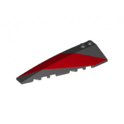 Wedge 10 x 3 Left with Red Stripe Pattern: {черен}