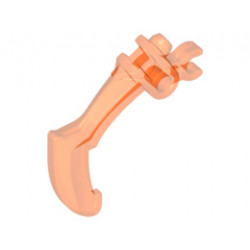 Bionicle Weapon Claw - Bent and Notched with Clip: {прозрачно флуорисциращо червеникаво оранжев}