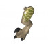 Dinosaur Leg Large (Rear) Raptor Left with Pin, Black Claws and Tan Stripes over Olive Green Pattern: {пясъчно жълт}
