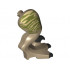 Dinosaur Leg Large (Rear) Raptor Right with Pin, Black Claws and Tan Stripes over Olive Green Pattern: {пясъчно жълт}