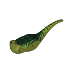 Dinosaur Body Raptor with Dark Green Top with Lime Stripes on Sides Pattern: {маслинено зелен}