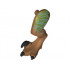 Dinosaur Leg Large (Rear) Raptor Left with Pin, Black Claws and Medium Azure Stripes over Olive Green Pattern: {умерен нуга}