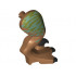Dinosaur Leg Large (Rear) Raptor Right with Pin, Black Claws and Medium Azure Stripes over Olive Green Pattern: {умерен нуга}