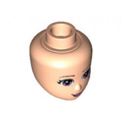 Mini Doll, Head Friends with Medium Lavender Eyes, Dark Pink Lips, Open Smile and 2 Blue Stars under Left Eye Pattern: {светло нуга}