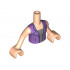 Torso Mini Doll Friends Medium Lavender Open Vest with Silver Buttons over Silver Top Pattern, Light Nougat Arms with Hands: {светло нуга}