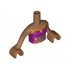 Torso Mini Doll Friends Magenta Strapless Top with Orange Trim, Silver Stars and Silver and Orange Triangles Pattern, Medium Nougat Arms with Hands : {умерен нуга}