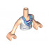 Torso Mini Doll Friends White Vest with Dark Purple Heart over White and Dark Purple Striped Shirt Pattern, Light Nougat Arms with Hands : {светло нуга}