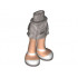 Mini Doll Friends Hips and Layered Skirt, Light Nougat Legs and White Shoes with Ankle Straps Pattern: {сребърно метален}