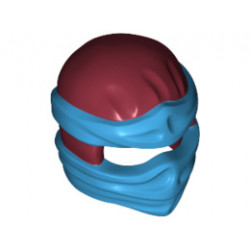 Minifigure, Headgear Ninjago Wrap Type 2 with Dark Azure Wraps and Knot Pattern: {нов тъмно червен}