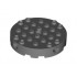 Brick, Round 6 x 6 with 4 Side Pin Holes and Center Hole: {тъмно каменно сив}