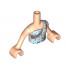 Torso Mini Doll Friends White and Silver Sleeveless One Strap Top with Medium Azure Stars and Circles Pattern, Light Nougat Arms with Hands : {светло нуга}