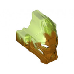 Bionicle Mask of Jungle with Marbled Trans-Bright Green Pattern: {топло златист}