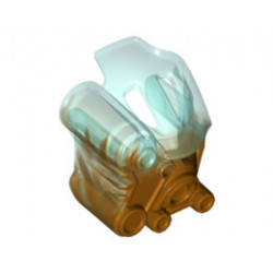Bionicle Mask of Ice with Marbled Trans-Light Blue Pattern: {топло златист}