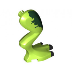 Dinosaur Leg Large (Rear) Dilophosaurus Right with Pin, Black Claws and Dark Green Blotch Pattern: {ярко жълто-зелен}