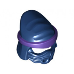 Minifigure, Headgear Ninjago Wrap Peaked Head with Dark Purple Wrap and Knot Pattern: {земно син}