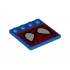 Tile, Modified 4 x 4 with Studs on Edge with Spider-Man Eyes Pattern (10687): {ярко син}