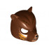 Minifigure, Headgear Mask Bear with Black Nose, Medium Nougat Face and Orange Slash Marks Pattern: {червеникаво-кафяв}