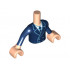 Torso Mini Doll Friends Dark Blue Jacket with Tie over White Shirt Pattern, Light Nougat Arms with Hands with Dark Blue Sleeves Pattern : {светло нуга}