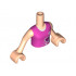 Torso Mini Doll Friends Dark Pink Top with Hearts Pattern and White Undershirt, Light Nougat Arms with Hands: {светло нуга}