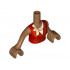 Torso Mini Doll Friends Red Top with Gold Pockets, Buttons and Trim, White Scarf Pattern, Medium Nougat Arms with Hands: {умерен нуга}