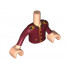 Torso Mini Doll Friends Dark Red Jacket with 2 Pockets, Gold Buttons and Black Collar Pattern, Light Nougat Arms with Hands with Dark Red Sleeves Pattern : {светло нуга}