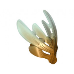 Bionicle Mask Protector with Marbled Trans-Light Blue Pattern (Protector Mask of Ice): {топло златист}