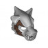 Minifigure, Headgear Mask Tiger with White Fang, Copper Fang and Copper Armor with Rivets Pattern: {умерено каменно сив}