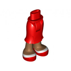 Mini Doll Friends Hips and Long Skirt, Medium Nougat Legs and Red and White Shoes Pattern: {ярко червен}