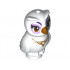 Owl, Elves with Gold Beak, Eyes and Necklace and Lavender Eye Borders Pattern (Nascha): {бял}