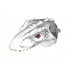 Dinosaur Head Indominus rex with Pin, Tan Teeth, Red Eyes and Light Bluish Gray Scales Pattern: {бял}