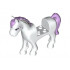 Horse with 2 x 2 Cutout, Lavender Eyes, Face Decoration, Mane and Tail Pattern: {бял}