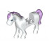 Horse with 2 x 2 Cutout, Blue Eyes and Face Decoration, Lavender Mane and Tail Pattern: {бял}