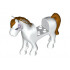 Horse with 2 x 2 Cutout, Lavender Eyes and Face Decoration, Gold Mane and Tail Pattern: {бял}