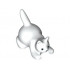 Cat, Crouching with Black Eyes, Nose and Whisker Dots Pattern: {бял}