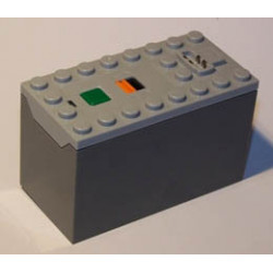 Electric 9V Battery Box Power Functions (Non-Rechargeable) with Dark Bluish Gray Bottom : {умерено каменно сив}