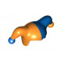 Minifigure, Headgear Jester's Cap with Blue Left Side and Blue Pom Pom Right Side Pattern: {ярко оранжев}