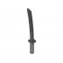 Minifigure, Weapon Sword, Shamshir/Katana (Square Guard) with Capped Pommel and Holes in Crossguard and Blade: {титаниево метален}