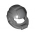 Minifigure, Headgear Helmet Space with Open Visor Large and Silver Stripe Pattern: {тъмно каменно сив}