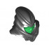 Minifigure, Headgear Ninjago Wrap with Jagged Shoulders with Green Face Mask Pattern: {черен}