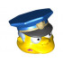 Minifigure, Head Modified Simpsons Chief Wiggum with Pink Doughnut Frosting Splotch on Mouth Pattern: {ярко жълт}